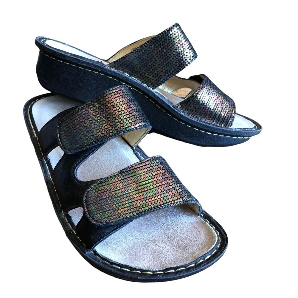 Alegria Camille Metallic Wedge Sandals EU 37